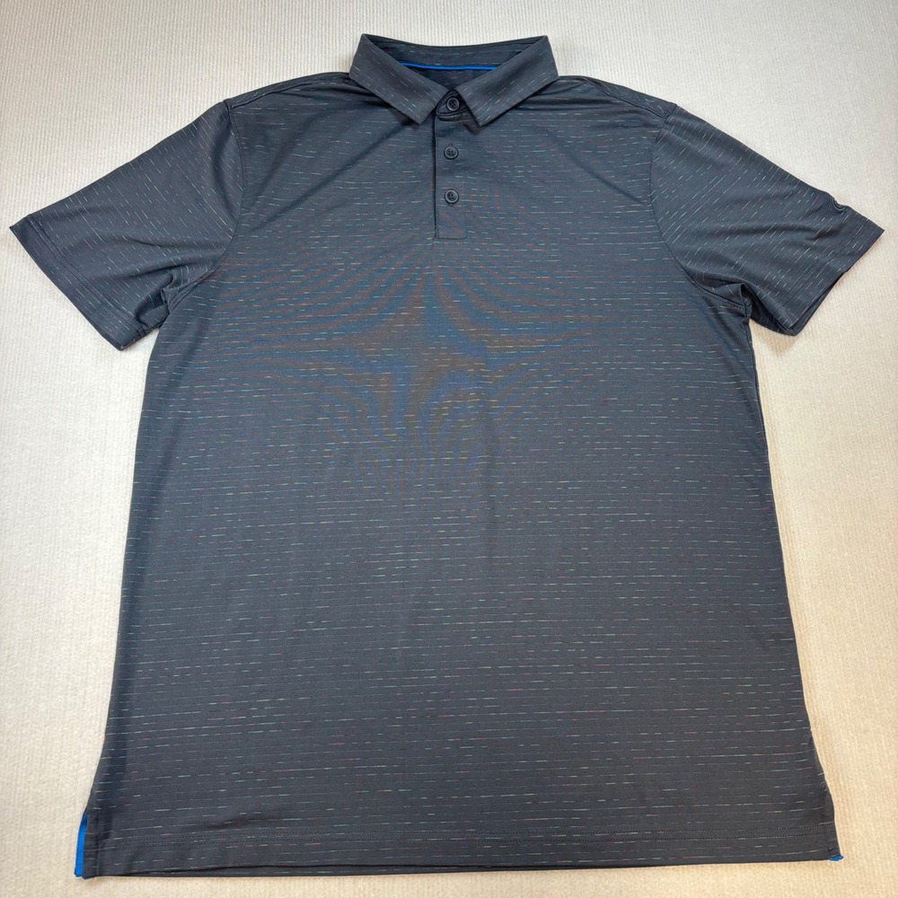 Champion Duo Dry Mens Golf Polo Shirt Large Gray Space Dye Short Sleeve